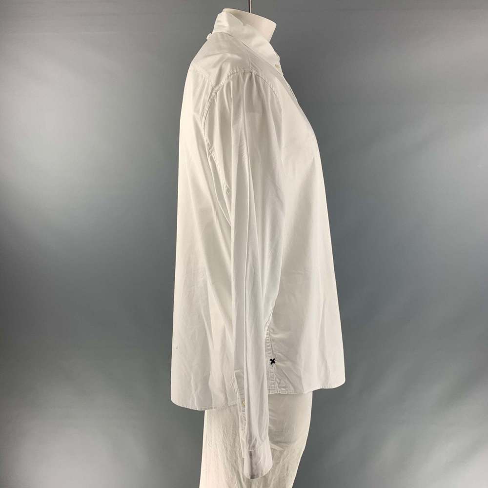 ALEX MILL White Solid Cotton Button Down Long Sleeve Shirt - Picture 2 of 5